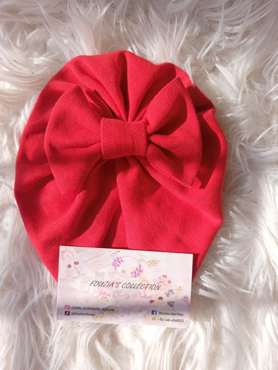 Red Turban Bow Cap - Basic
