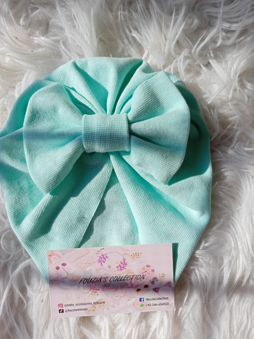 Cyan Blue/Ferozi Turban Bow Cap - Basic (Copy)