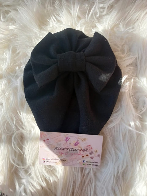 Black Turban Bow Cap - Basic
